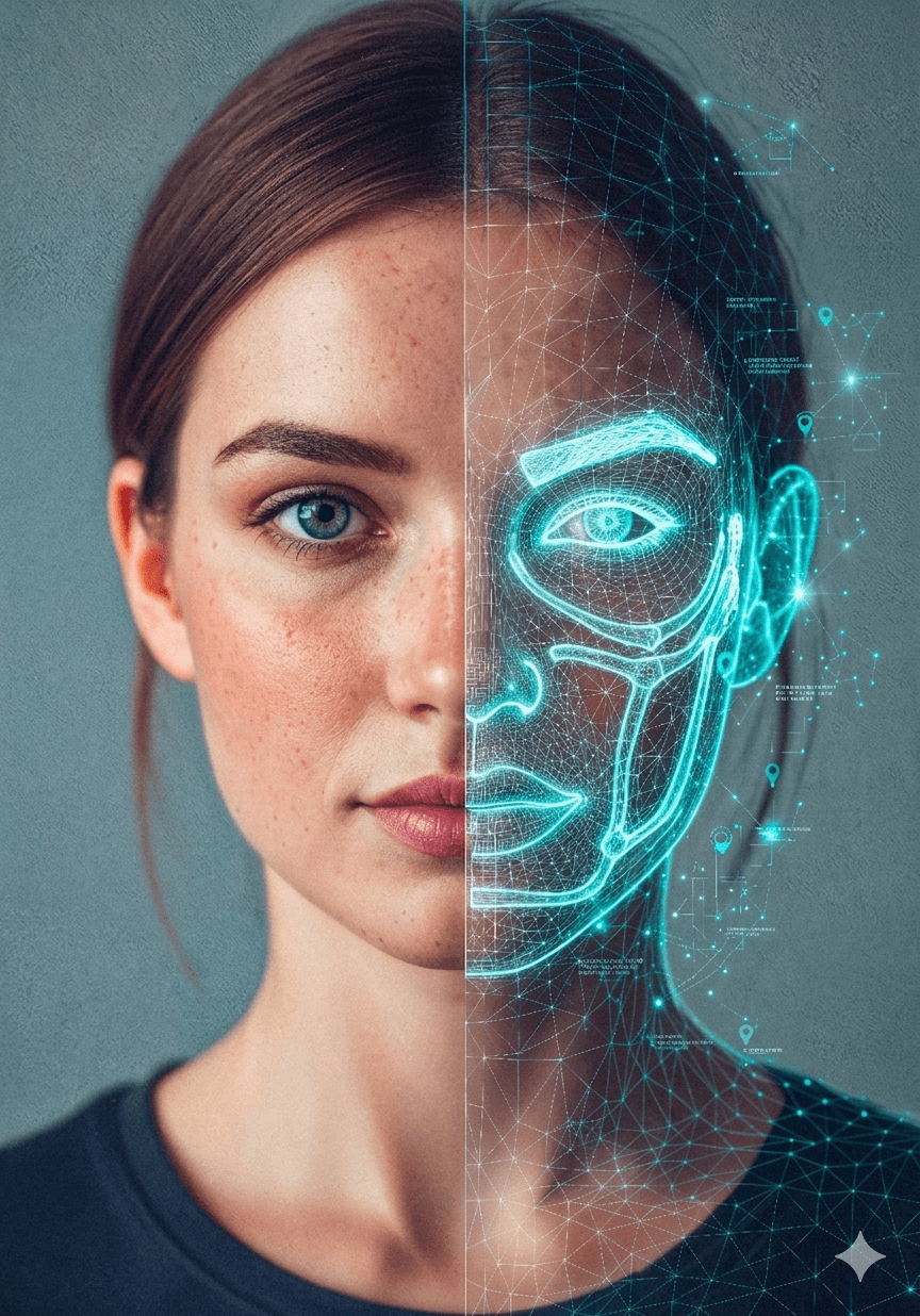 Rosee Skin AI scanning a face