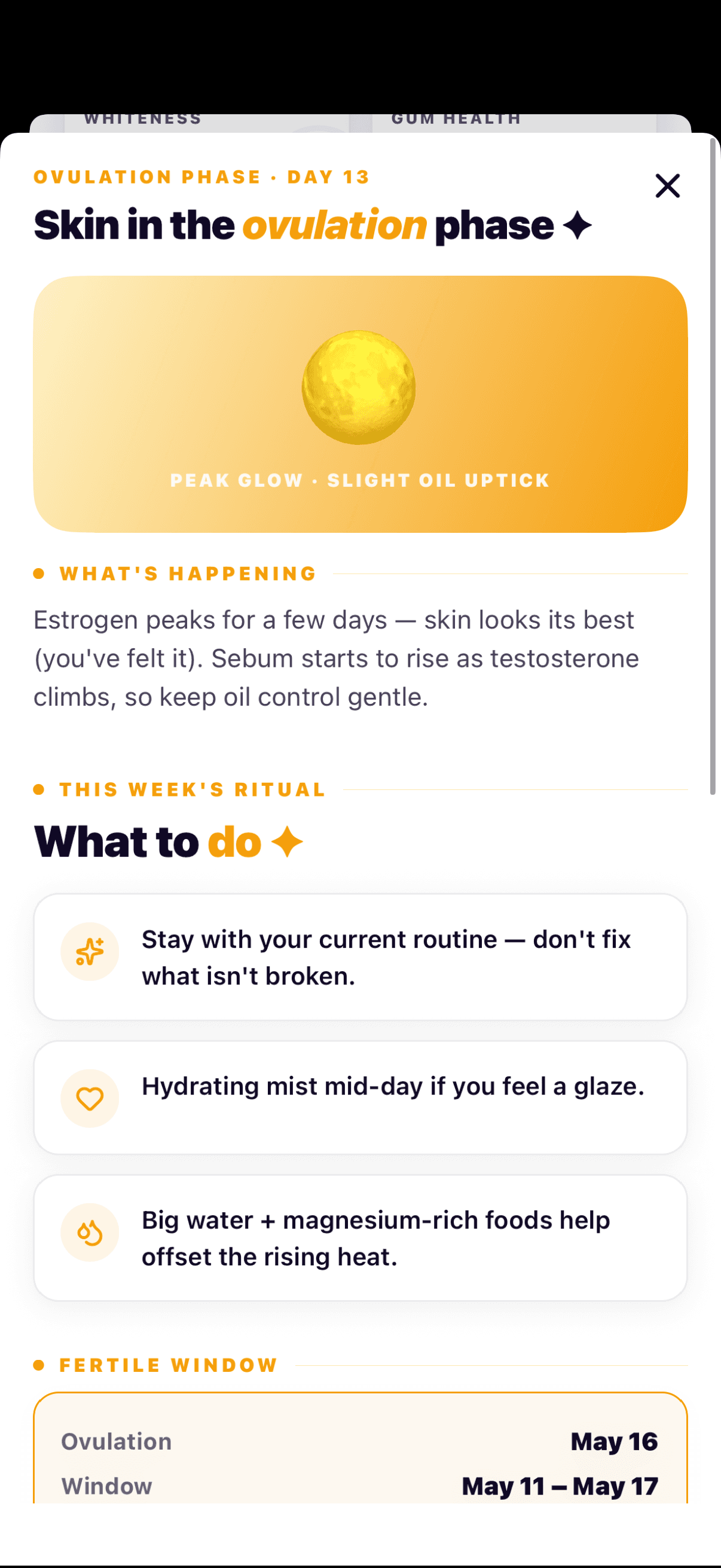 Cycle-aware skin insights